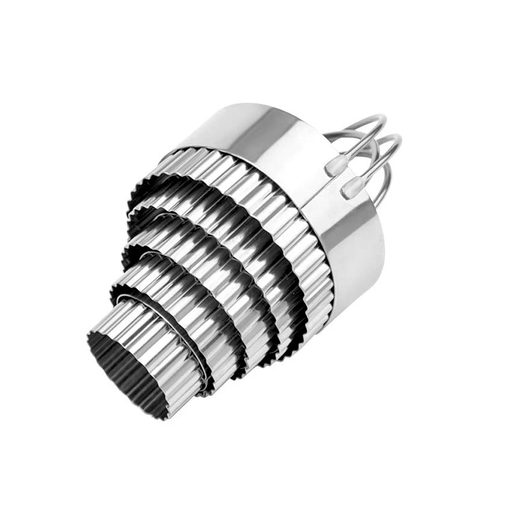 

5 шт./компл. форма для печенья из нержавеющей стали Форма для тортов печенья волнистая круглая форма для нарезки печенья «сделай сам» кухонн...