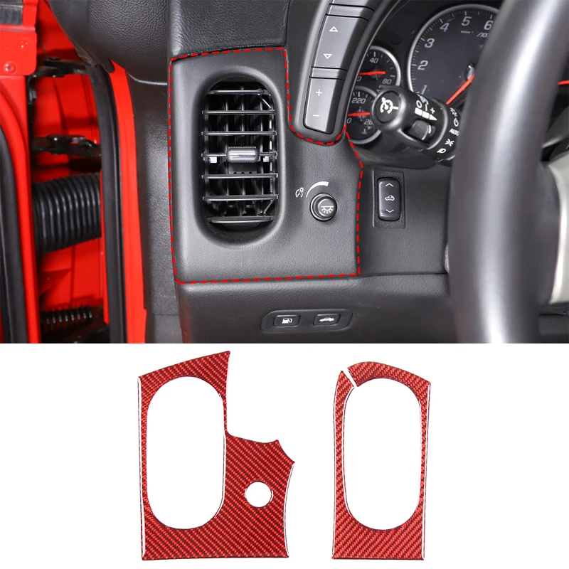 

For Chevrolet Corvette C6 2005-2013 soft carbon fiber car center console side air outlet stickers car interior accessories