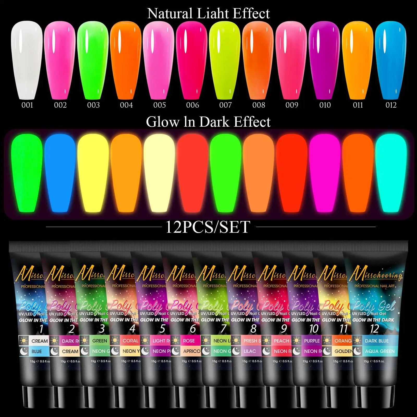 Флюоресцентный Гель-лак для быстрого наращивания ногтей