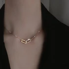 Модные двойные прямоугольные ожерелья d, Женский изысканный чокер геометрической формы, подарок на день рождения для женщин, модные украшения
