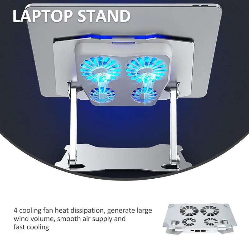 

Laptop Stand Silent 4 Cooling Fan Adjustable Laptop Stand Laptop Pc Holder