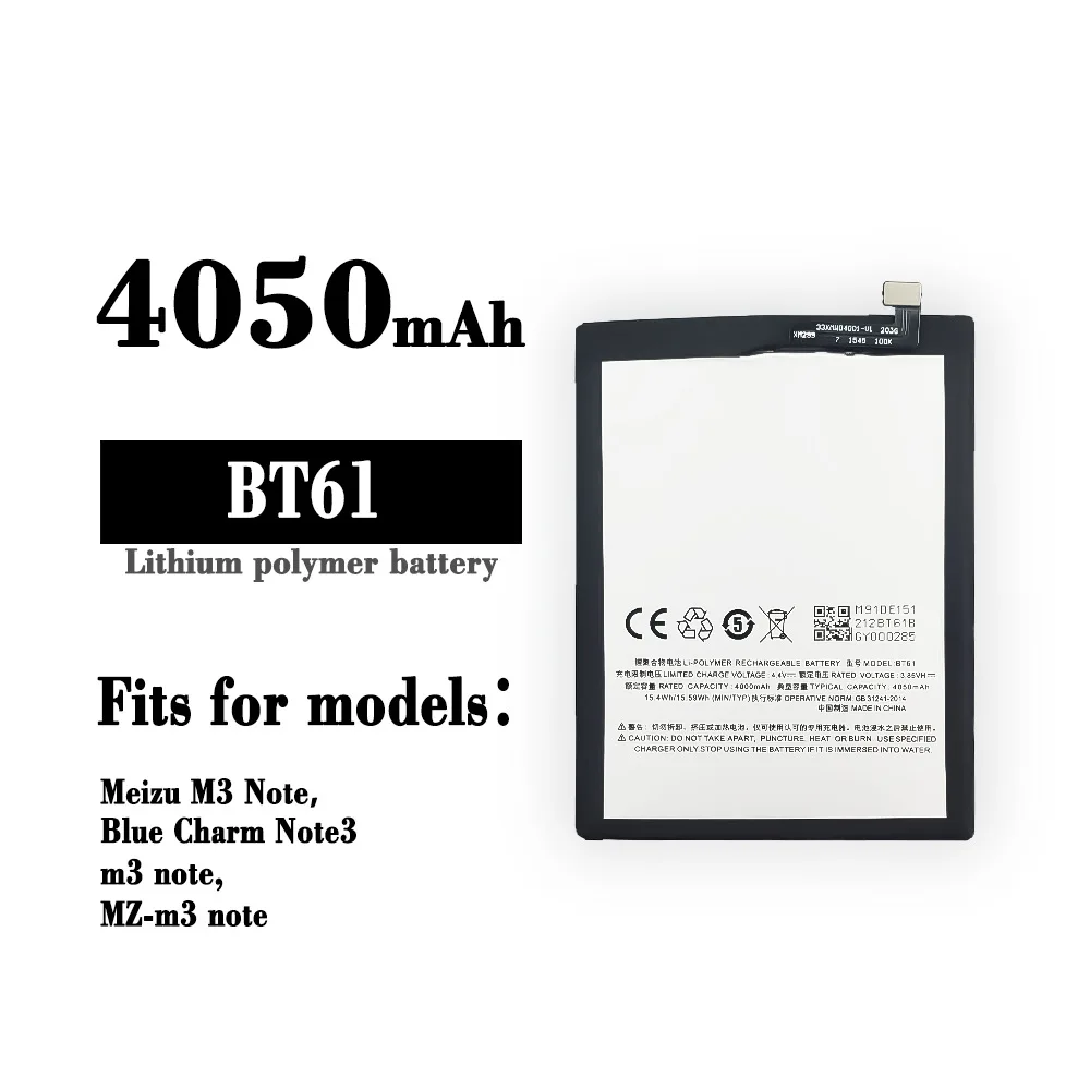 

Оригинальная Высококачественная сменная батарея BT61 для Meizu Charm Blue NOTE3 M3 Note, новые стандартные встроенные литиевые внутренние батареи