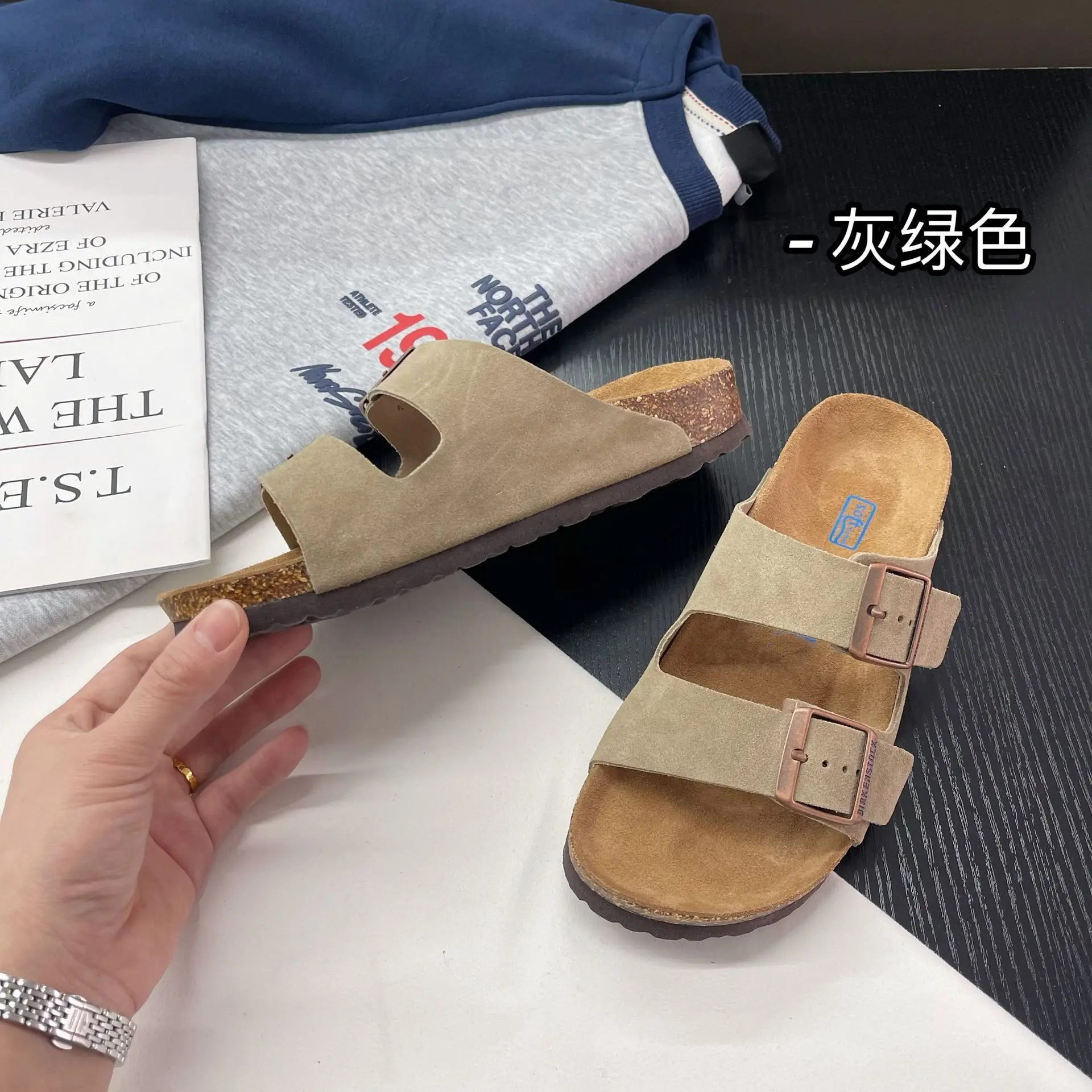 Real Leather Woman Flat Sandals Summer Women's Slippers 2023 New Fashion Man Casual Suede Luxury Brand Lovers Flat Shoes 35-44