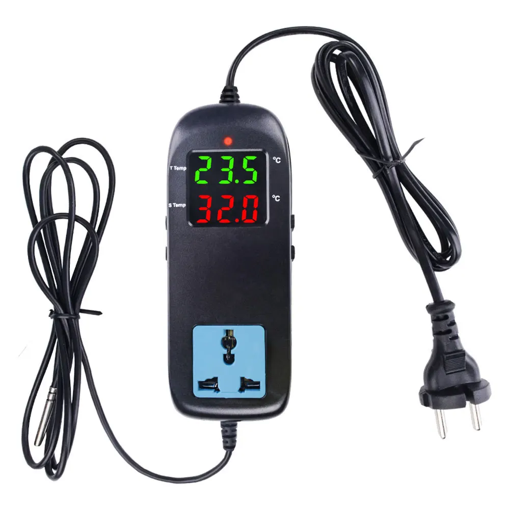 ac 90v 250v electronic thermostat led digital breeding digital display temperature controller with socket free global shipping