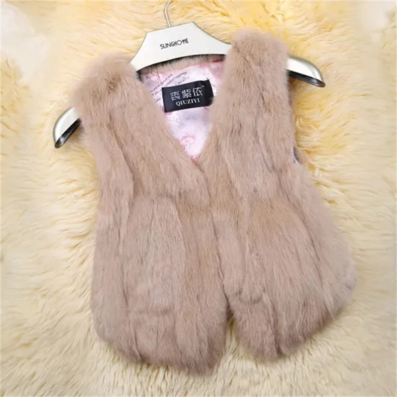 2023 New Celebrity Shows Thin True Rabbit Hair Fur Grass Rex Vest Leather One Piece Coat Special Price Clearance