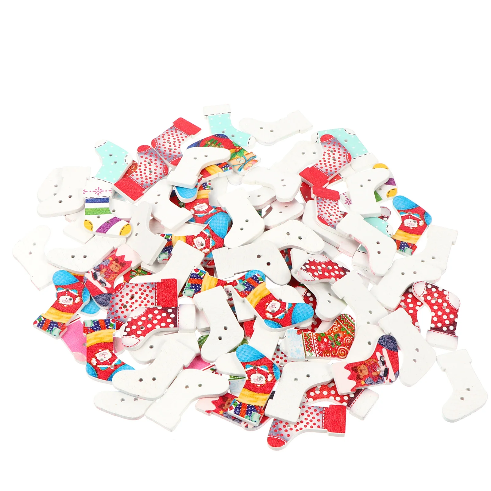 

Christmas Button Sewing Wooden Buttons Embellishmentsnovelty Flatback Craft Project Cute Hole
