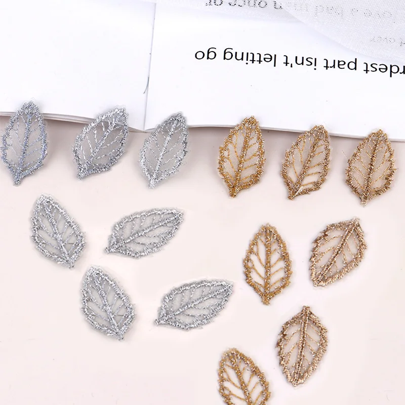

10pcs Embroidered Leaf Lace Patches Golden Sewing On For Clothing Leaves Embroidery Applique Para Bag Backpack Jeans Accessories