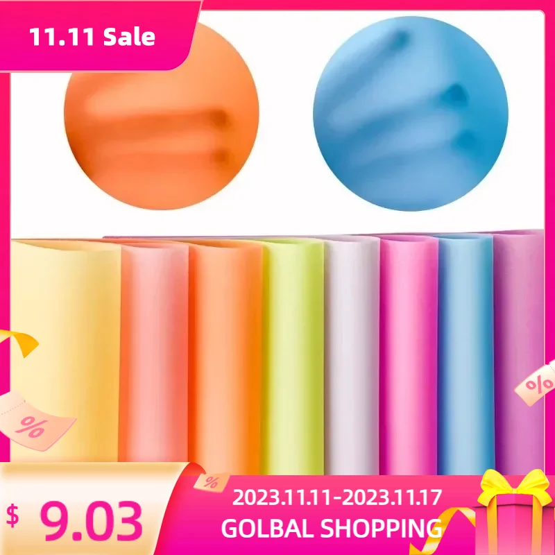 

30x135cm Jelly PVC Vinyl Roll Soft Solid Colored Smooth Waterproof PVC Fabric for Mat Hair Bows Jewelry Handbag Making 0.5mm