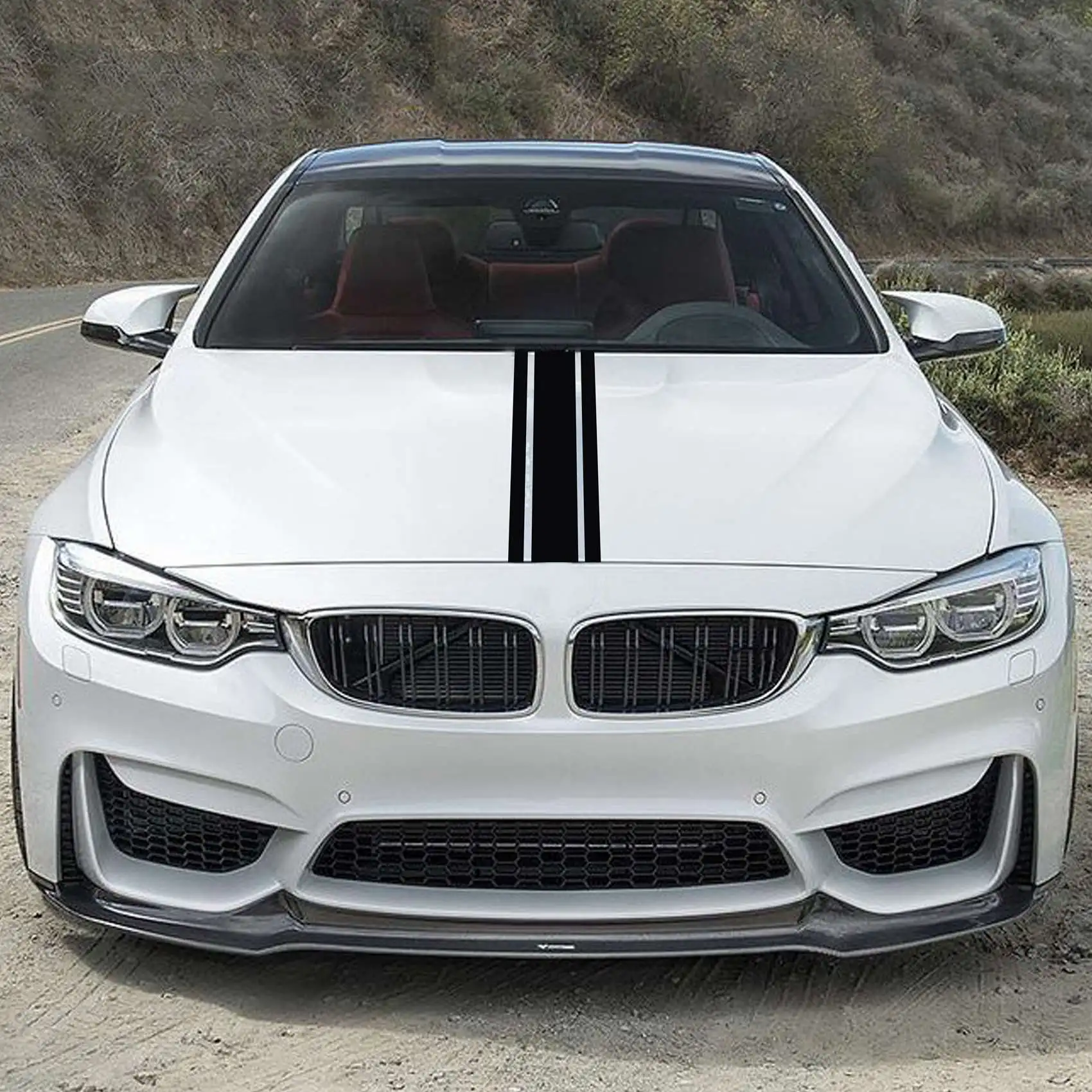 

2pcs 72 inch x3 inch DIY Black Car Body Vinyl Racing Stripe Pinstripe Decal Stickers New