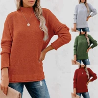 temperament turtleneck sweater winter sweater women knitted cashmere pullover sweater long sleeve turtleneck loose jumpersweater