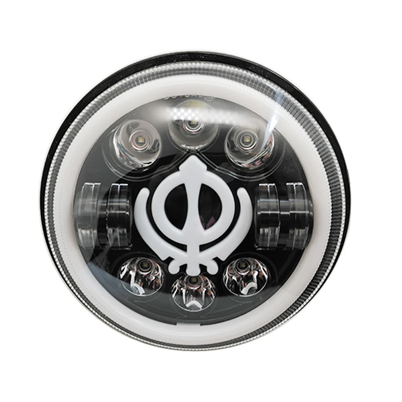 

7 Inch Round 36W 9-36V DRL LED Headlight High Low Beam For Harley Indian Motorcycles 7'' Halo Ring Amber Turn Signal