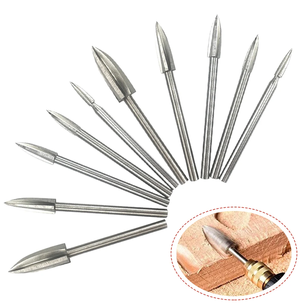 

10Pcs Wood Carving Engraving Drill Bit Set For Woodworking Carbide Grinding Tool DIY Carving Making Furniture Toys Carving