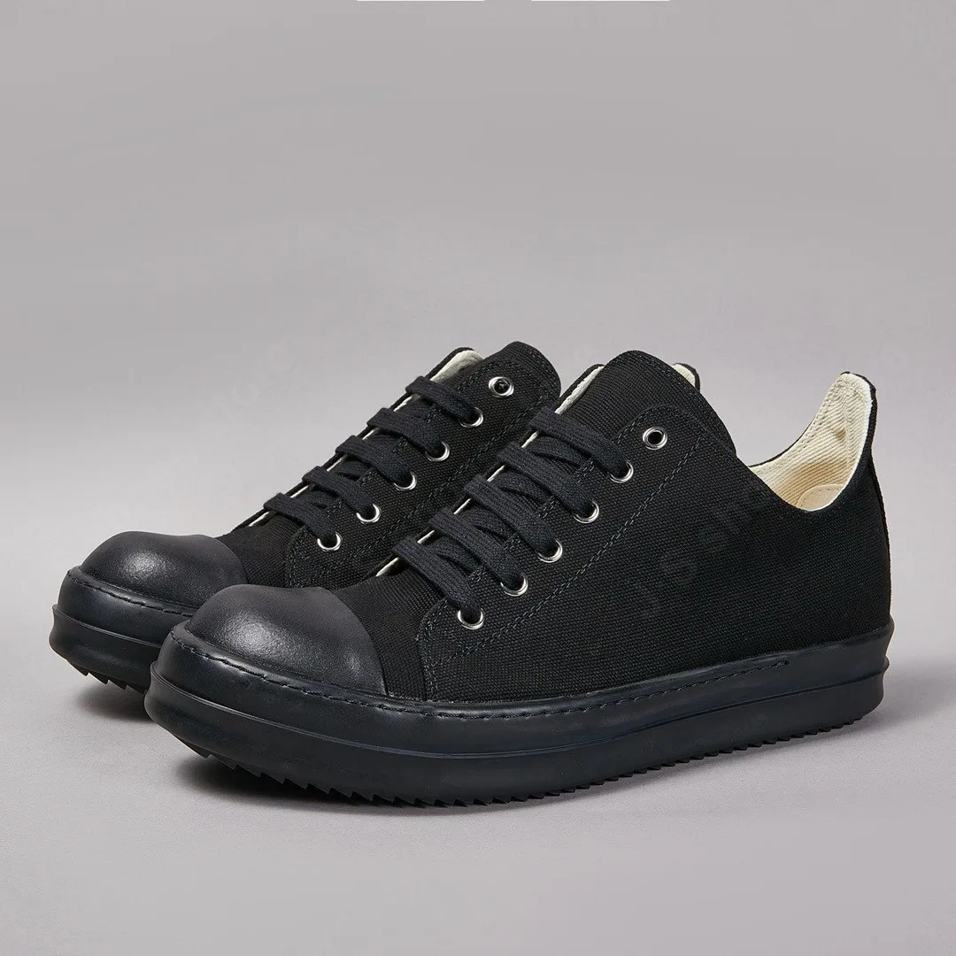 RO Brand Ricks Мужская обувь Женские кроссовки Полный черный парусиновый низкий