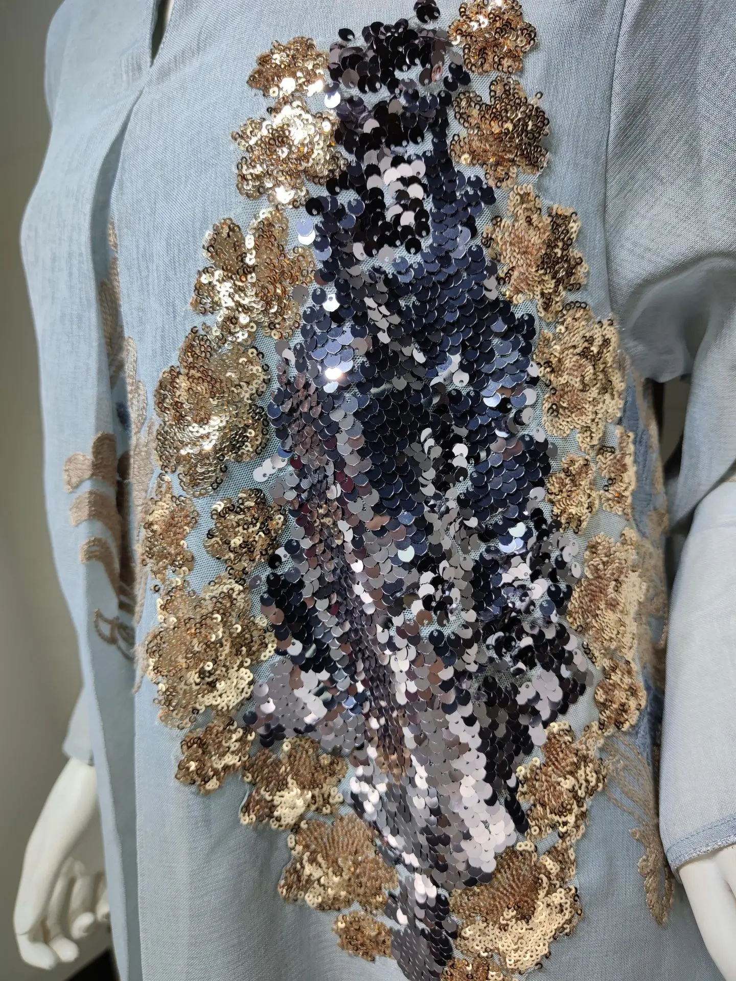 Платье женское с вышивкой вечернее длинное платье блестками в мусульманском