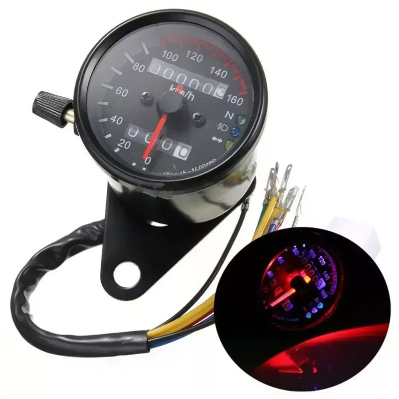 

Portable LED Display Panel Digital Speedometer Odometer Gauge Dual Speed ​​Meter with LED Warning Light