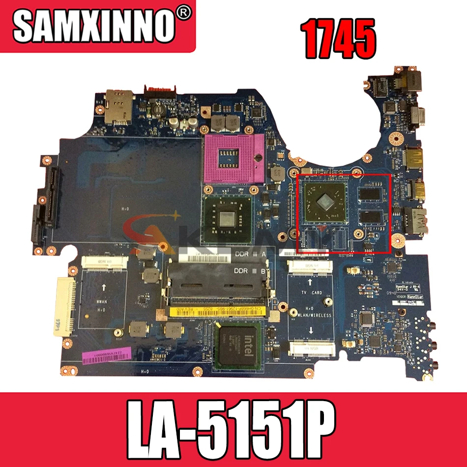 

For DELL Studio 1745 Laptop Motherboard LA-5151P CN-0H668P 0H668P H668P Tested 100% work