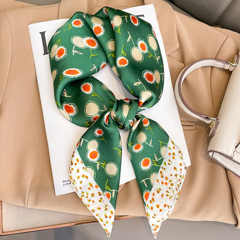 

Popular For Gift Square Scarves Women Luxury Model Small Turban Fashion Design 70X70CM Silk Hijab 2023 Summer Sunscreen Kerchief