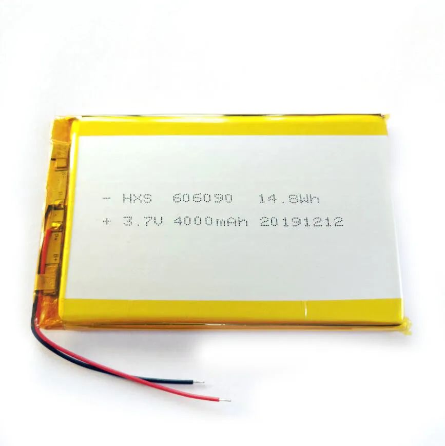

20pcs 3.7V 4000mah 606090 Lithium Polymer Ion Battery 2.0mm JST Connector