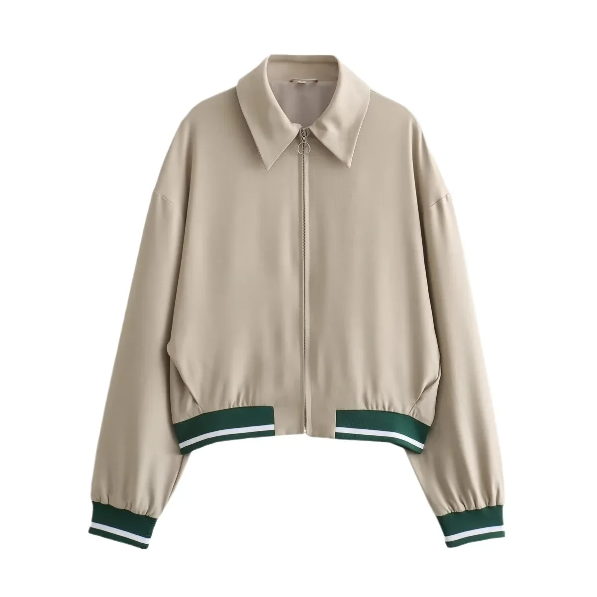 2024 новая женская куртка зеленая винтовая резьба весенняя одежда в европейском и