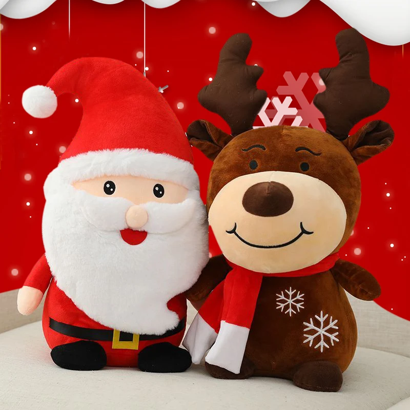 

40cm Plush Doll the Baby Toy Lovely Santa Claus Elk Pillow Cartoon Dolles Children Christmases Girl Boy Gift Birthday Decoration