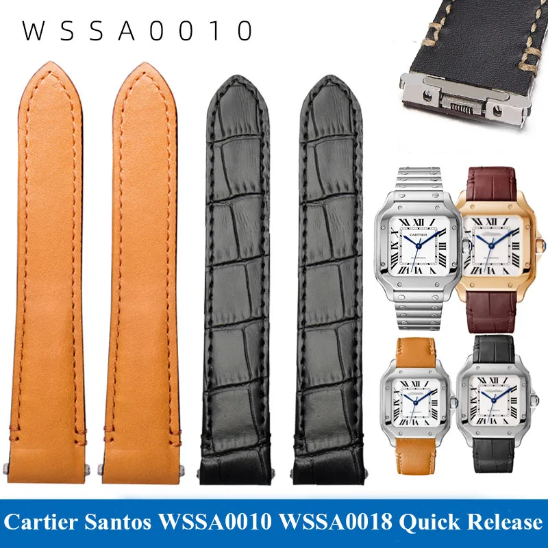 19mm 21mm Quick Release Design Watch Strap  for New Cartier Santos WSSA0010 WSSA0018 Medium Large Size Replacement Watchband