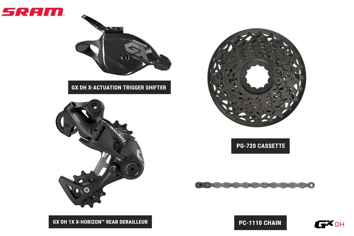 SRAM GX DH SRVES X-ACTUATION TRIGGER SHIFTER 1X X-HORIZON ™ ЗАДНЯЯ ЦЕПЬ DERAILLEUR PG-720 CASSETTE PC-1110