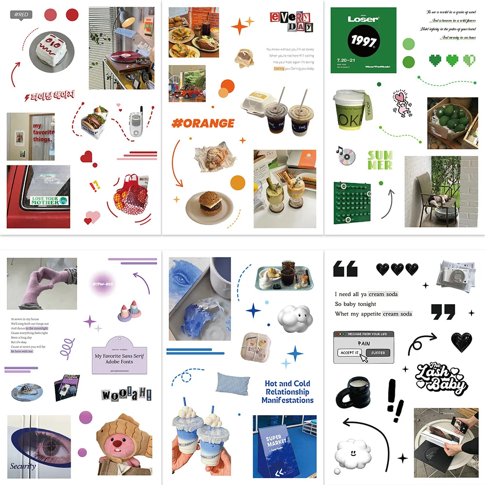 8 листов наклеек в стиле INS милый напиток мультяшный дневник сделай сам