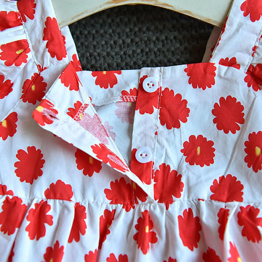 Повседневные Вечерние платья для девочек модные с цветочным принтом платье