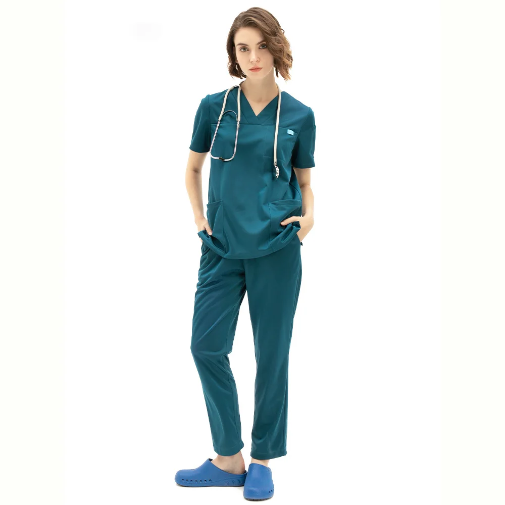 

Костюм медицинский унисекс с коротким/длинным рукавом, Униформа врача, медсестры, комбинезон, рабочая одежда