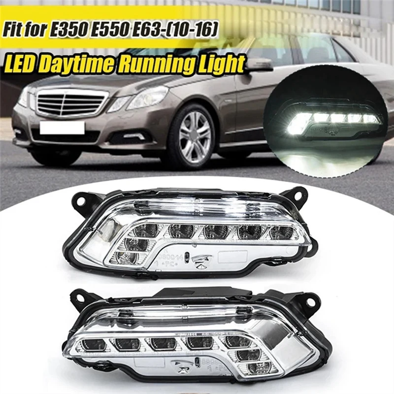 1Pair Front Bumper LED Daytime Running Light For Mercedes W212 E350 E550 E63 2010-2016 A2128200756 A2128200856 Fog Lamp