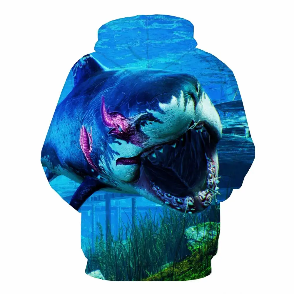 3d толстовки мужская повседневная толстовка с капюшоном в виде животного голубая