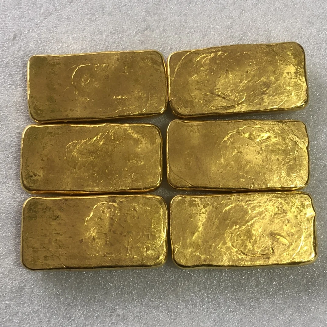 Изысканный антикварный комплект из медных позолоченных золотых слитков Китая 6