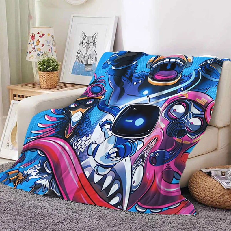 Одностороннее фланелевое одеяло Game Astro Bot модный зимний теплый коврик в стиле