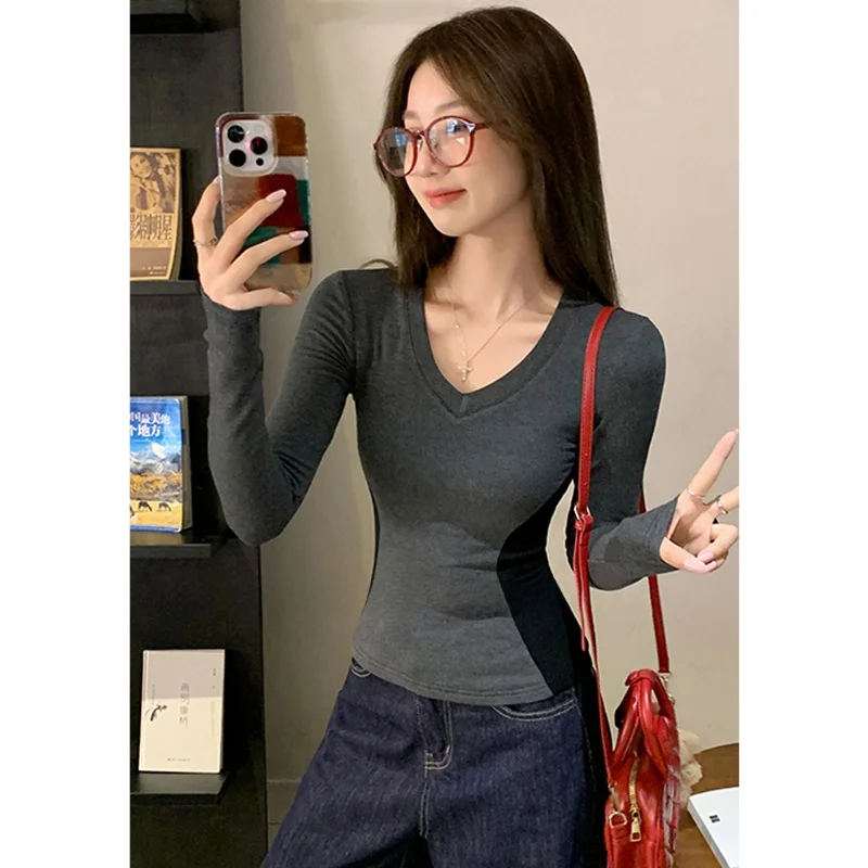 Plus Size Ruyan ~ Привлекательная осенняя женская одежда 2024 новый контрастный цвет