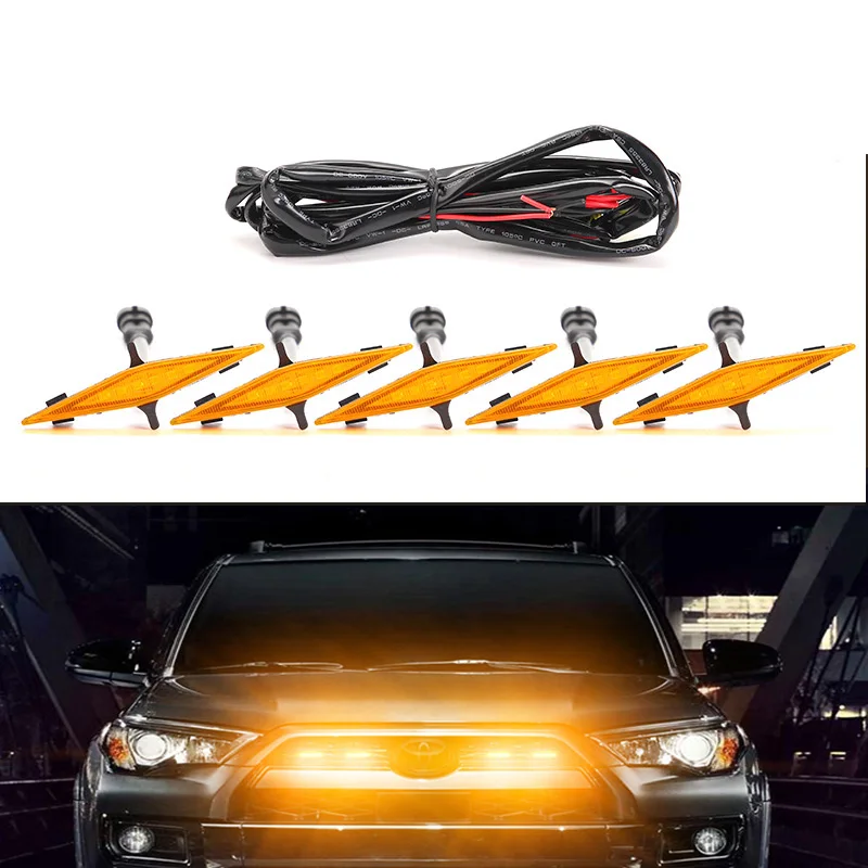 

Car Grilles Led Flashing Fit For all car model Grilles lights 12V 6000k Lights 3pcs/set 4pcs/set 5pcs/set 6pcs/set