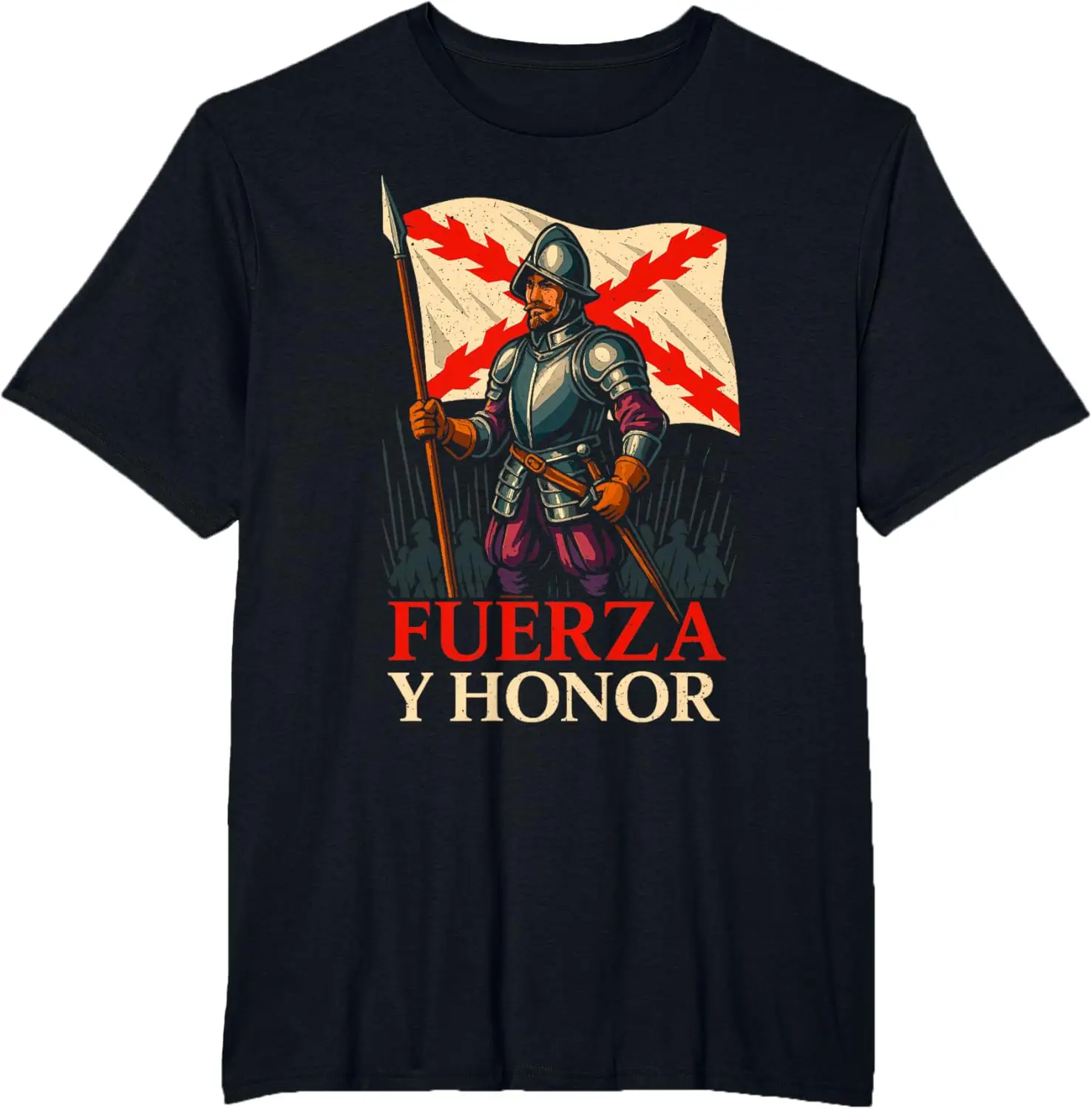 Фото Fuerza Y Honor Tercio Viejo Don Blas De Lezo España Tercios Camiseta с коротким рукавом, повседневная, из 100% хлопка, Shift №2