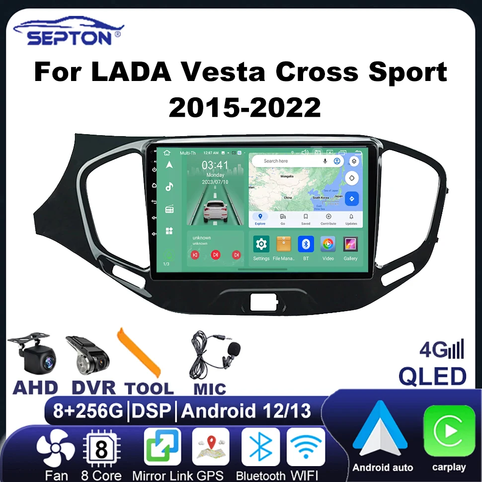 Мультимедийный видеоплеер SEPTON для LADA Vesta Cross Sport 2015-2022 автомобильный