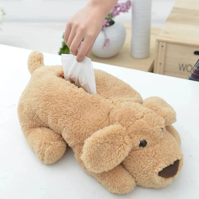 

Tissue Cute Cartoon Teddy Dog Toy Large Paper Towel Cover Plush Napkin Paper Box Creative Paper Drawer Box
