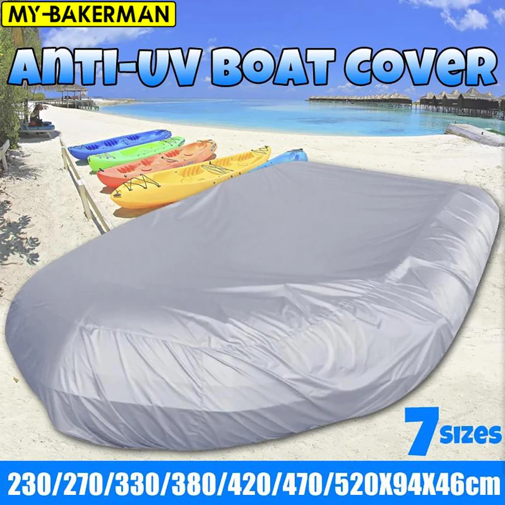 

Kayak Rubber Boat Cover Inflatable Boat Dinghy Cover Waterproof UV Sun Dust Protection Tender Storage Suits 7.5-17ft 7 Sizes
