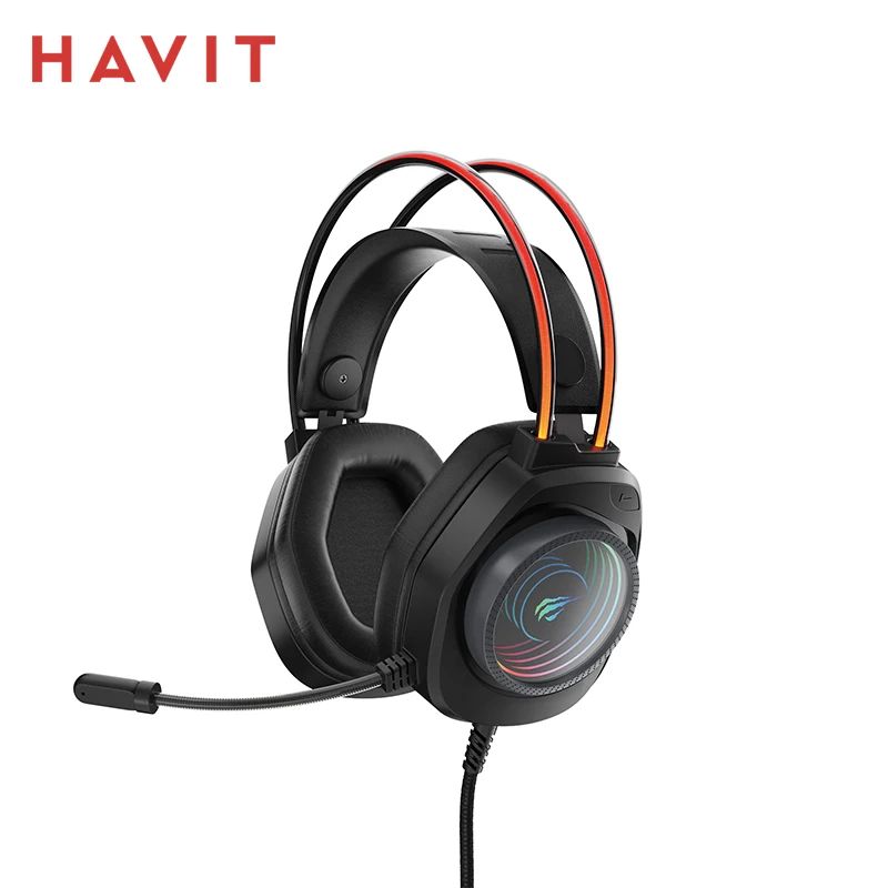 HAVIT H2016d RGB Gaming Headphone with Mic 3.5mm Wired Headset Gamer Overear Surround Sound for PC PS4 PS5 Xbox Switch Laptop