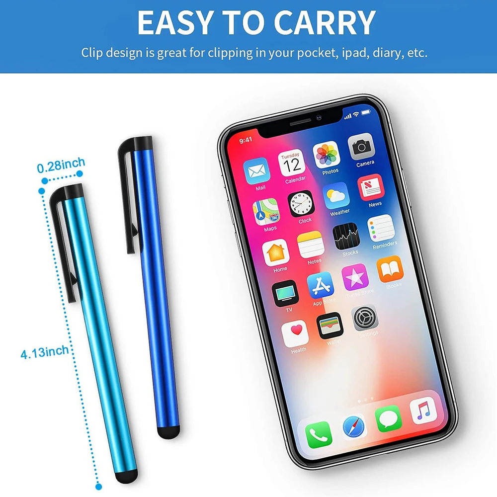 Universal Stylus Pen For iPhone 13 iPad Pro Samsung Tablet Android Portable Touch All Capacitive Screen With Clip | Компьютеры и офис