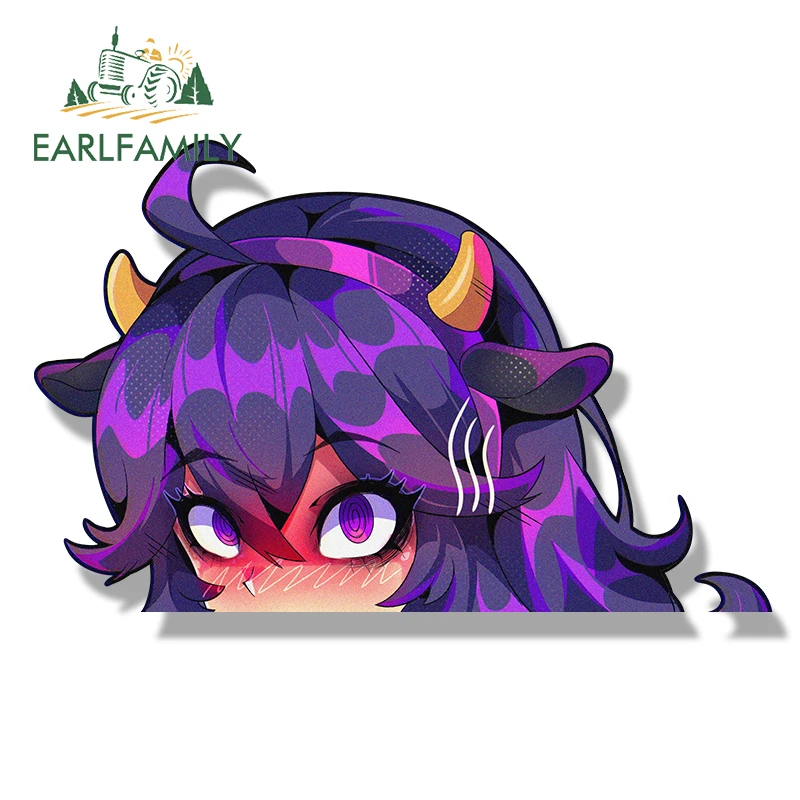 

EARLFAMILY Succubus Tattoo Milk Girl Автомобильная наклейка Ahegao Chibi Big Head Waifu наклейка JDM мультфильм Peek Girl граффити Slap наклейки