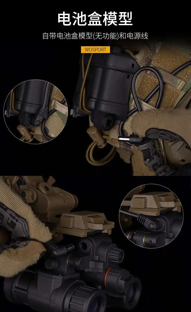 Фото Бинокулярные очки ночного видения AN/PVS31 (модель NVG) с подсветкой, без функциональности, для шлема FAST, косплея, военной экипировки, реквизит №5
