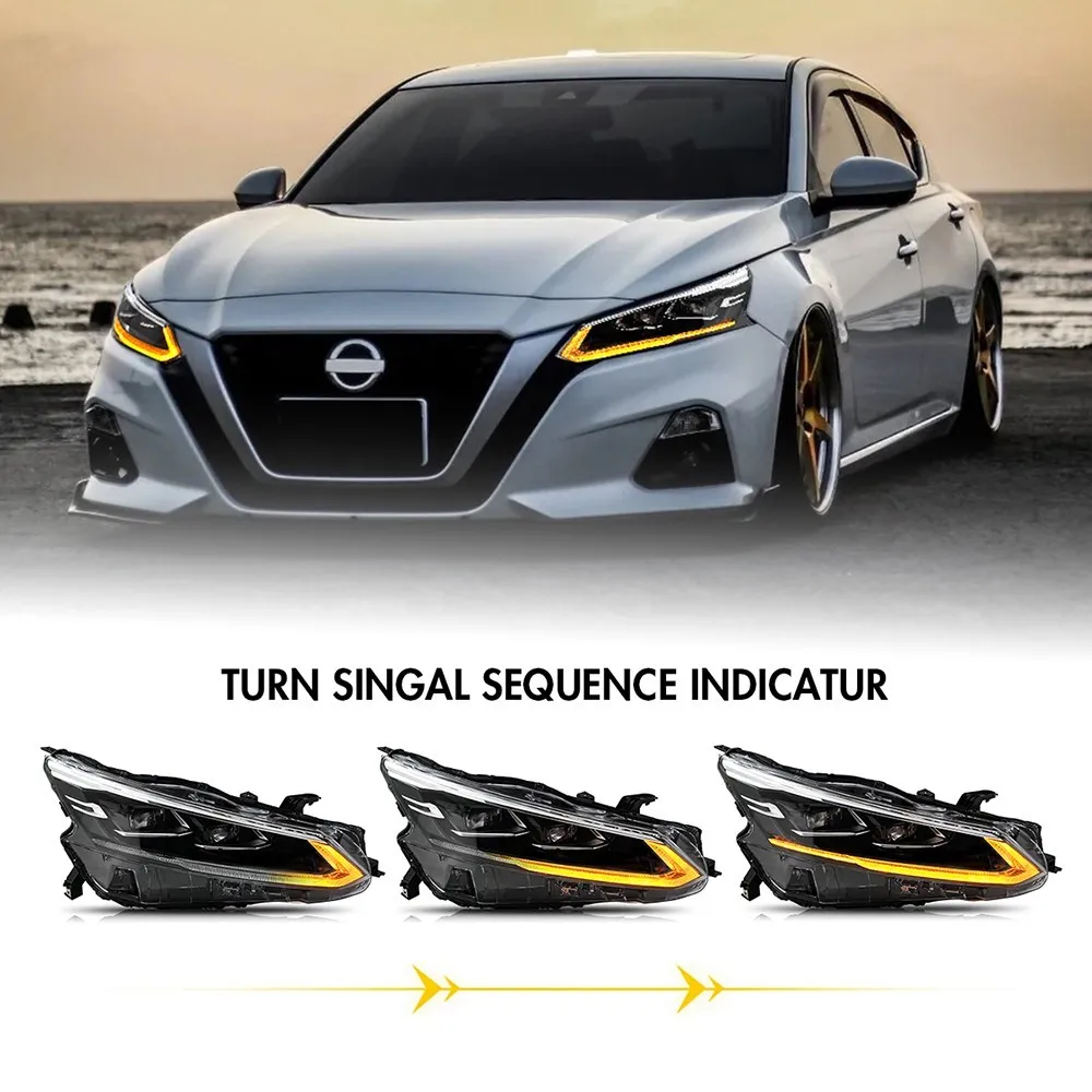 2 шт. светодиодные фары в сборе для Nissan Altima 2019-2024, передние фары в сборе, аксессуары для фар DRL (art.: 3920d3efb041f) - 3920d3efb041f