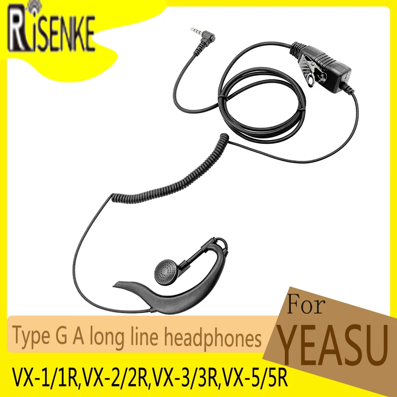 Type G A Long Line Headphones Walkie Talkie Headset Earpiece Handest PTT Microphone for YEASU VX-1/1R,VX-2/2R,VX-3/3R,VX-5/5R