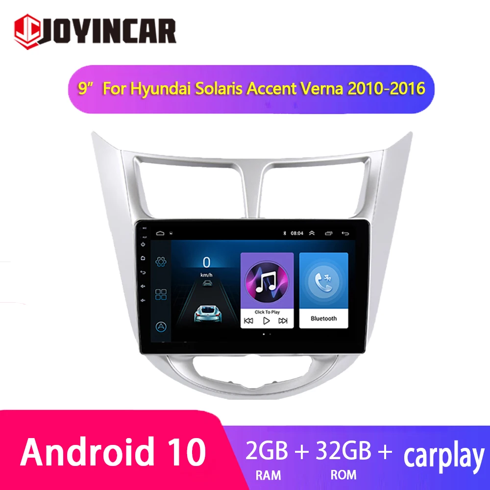 

9'' Android 10.1 WIFI 2din Car Radio Multimidia Video Player For Hyundai Solaris Accent 2010-2016 Navigation GPS Stereo Carplay