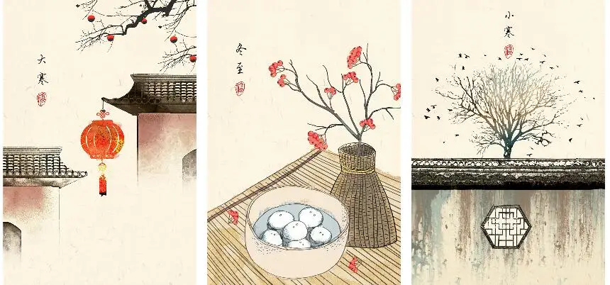 

Печатный плакат на холсте в китайском стиле с 24 солнечными терминами, личунь, Landsc, украшение для гостиной, домашняя Настенная картина