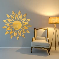 mirror sun flower room decor art removable wall sticker acrylic mural decal household room decoration
