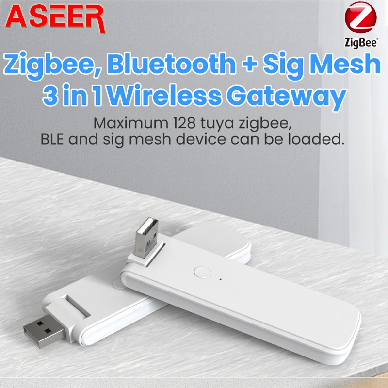 

ASEER Tuya ZigBee/Bluetooth шлюз концентратор, беспроводной умный дом Sig сетки многомодовый мост работает с Alexa Google Home Alice