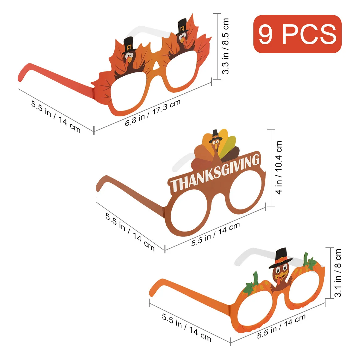 PRETYZOOM 9 шт. очки в Турции на День Благодарения креативные модные с героями